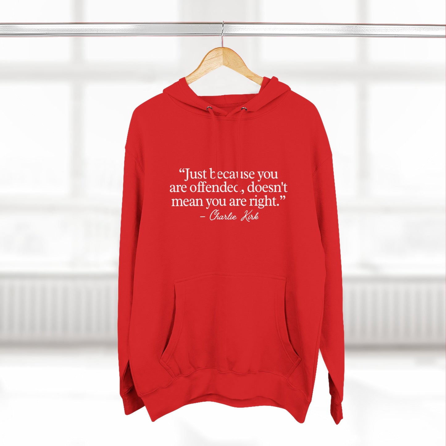 Just Because You’re Offended Hoodie – Charlie Kirk Quote